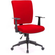 Serena - Chaise de bureau Palmerston, Chaise de direction avec accoudoirs, Siège de bureau ergonomique, Cm 61x65h98/108, Rouge