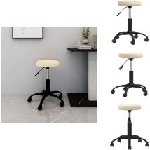 Chaise de bureau pivotante crème velours - Chaise De Bureau - Chaises De Bureau - Chaise - Chaises