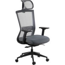 Chaise de bureau pivotante grise – Assise réglable en mousse haute densité – Mécanisme synchrone – HOPE