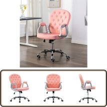 Chaise de bureau pivotante Rose Similicuir - Chaise De Bureau - Chaise Pivotante - Chaise Ergonomique - Chaise Confortable - Chaise De Travail