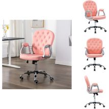 Chaise de bureau pivotante Rose Similicuir - Chaise De Bureau - Chaise Pivotante - Chaise Ergonomique - Chaise Confortable - Chaise De Travail