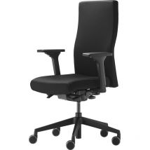 Trendoffice - Chaise de bureau pivotante à technologie synchrone noir 410-520mm avec accoudoirs Capacité de charge 110kg