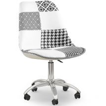 Privatefloor - Chaise de Bureau Pivotante - Tissu Patchwork - Sam Multicolore