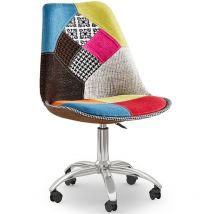 GTA - Chaise de Bureau Pivotante - Tissu Patchwork - Simona Multicolore
