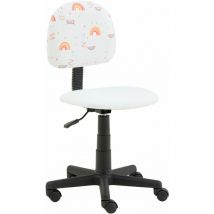 Idimex - Chaise de bureau pour enfant alpaca pivotante, en synthétique blanc, motif lama