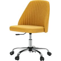 Joeais - Chaise de bureau pour la maison, Scandinave fauteuil roulant réglable sans accoudoirs, chaise de travail moderne, pivotante en tissu sergé,