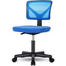 Sweetcrispy - Chaise de bureau pour ordinateur, fauteuil bas ergonomique en maille avec roulettes, pivotant, sans accoudoirs, siège confortable avec