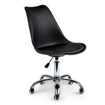 Viking Choice - Chaise de bureau - réglable en hauteur - avec roulettes - noir