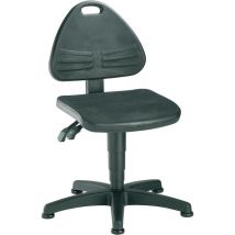Chaise d'atelier pivotante isitec patins mousse structurée noir 430-600 mm