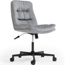 Privatefloor - Chaise de Bureau Rembourrée - Pivotante - Hera Gris clair