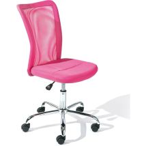 Inter Link - Chaise de bureau avec roues réglables en hauteur en éco-cuir fuchsia et polyester