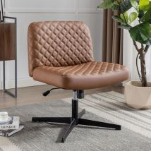 Redom - Chaise de bureau sans accoudoirs, chaise de bureau à domicile sans roulettes, base en métal robuste, chaise ergonomique à siège large à