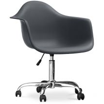 Privatefloor - Chaise de bureau avec accoudoirs - Chaise de bureau à roulettes - Weston Gris foncé