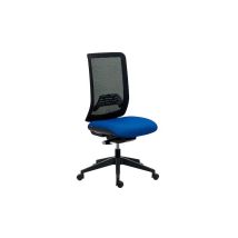 Chaise de bureau Wi-Max dossier maille - sans accoudoirs - Mécanisme Synchrone - Pied nylon noir - bleu