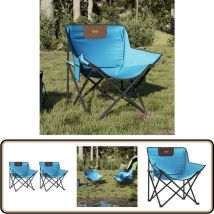 Chaise de camping avec poche pliable lot de 2 bleu vif - Chaises De Camping - Chaise Pliante - Mobilier De Jardin - Chaise Extérieure - Chaise