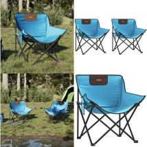Chaise de camping avec poche pliable lot de 2 bleu vif - Chaises De Camping - Chaise Pliante - Mobilier De Jardin - Chaise Extérieure - Chaise