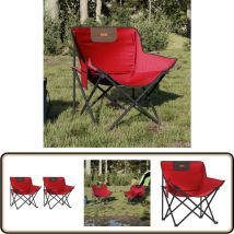 Chaise de camping avec poche pliable lot de 2 rouge - Chaises De Camping - Chaise Pliante - Mobilier De Jardin - Chaise Extérieure - Chaise Portable