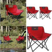 Chaise de camping avec poche pliable lot de 2 rouge - Chaises De Camping - Chaise Pliante - Mobilier De Jardin - Chaise Extérieure - Chaise Portable