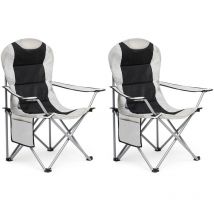 Intimate Wm Heart - Mondeer Lot de 2 chaises de camping pliante avec Porte-Gobelet et Poche de Côté , Gris clair