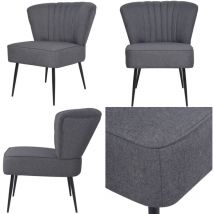 Chaise de cocktail gris foncé tissu - Chaise De Cocktail - Fauteuil Club - Mobilier Salon - Décoration Intérieur - Fauteuil Design - Home & Living