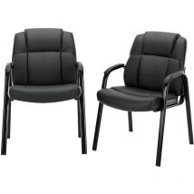 Sweetcrispy - Chaise de conférence, chaise visiteur en cuir pu avec accoudoirs rembourrés, adaptée aux salles de conférence, salles d'attente, zones