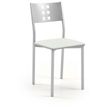 Fanmuebles - Chaise de cuisine Zamora avec structure en métal et aluminium 38 x 86 x 47 cm Revêtement : Michigan Neige