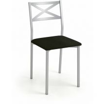Fanmuebles - Chaise de cuisine Bilbao avec structure couleur aluminium 38 x 86 x 47 cm Revêtement : Domus Fumée
