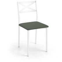 Chaise de cuisine Bilbao structure texturée blanche 38 x 86 x 47 cm Revêtement : Michigan Steel