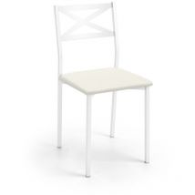 Fanmuebles - Chaise de cuisine Bilbao structure texturée blanche 38 x 86 x 47 cm Revêtement : Michigan Blanc