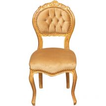 Chaise de cuisine en bois Chaise à manger 92x45x45 cm Chaise rembourrée Fauteuil baroque or Fauteuil Louis XVI Style français
