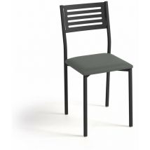 Fanmuebles - Chaise de cuisine Kati, structure noire texturée 38 x 86 x 47 cm Revêtement : Michigan Steel