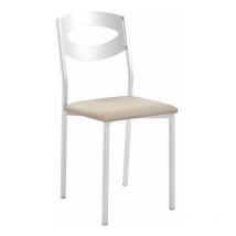 Fanmuebles - Chaise de cuisine Olga avec structure blanche 38 x 86 x 47 cm Revêtement : Domus Fumée