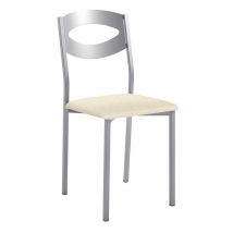Fanmuebles - Chaise de cuisine Olga avec structure en aluminium 38 x 86 x 47 cm Revêtement : Sable du Michigan