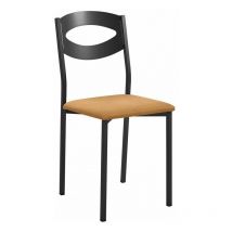 Fanmuebles - Chaise de cuisine Olga avec structure noire 38 x 86 x 47 cm Revêtement : Domus Habana