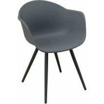 Chaise de fauteuil en plein air avec des jambes en aluminium et une séance Creta Black