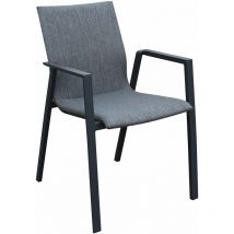 Magazzini Cosma - Chaise de fauteuil extérieur avec structure en aluminium et siège dans un lagon rembourré Textilene Black - Black