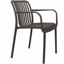 Chaise de fauteuil extérieur extrême à l'intérieur des bars et restaurants en résine avec effet de corde bonal DarkGray
