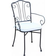 Gardeness - Chaise de fauteuil extérieur jardin en fer avec oreiller pour siège et accoudoirs Madagascar