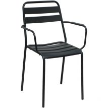 Magazzini Cosma - Chaise de fauteuil sans extrait avec structure en métal et siège avec effet lond Black - Black