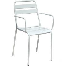 Gardeness - Chaise de fauteuil sans extrait avec structure en métal et siège avec effet lond White - White