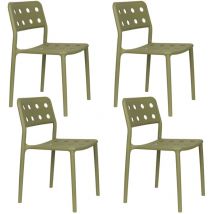 Boite A Design - Chaise de jardin, 4 chaises empilables serra Vert en Plastique