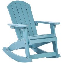 Chaise de Jardin à Bascule pour Enfants Plastique Effet Bois Patio Terrasse Bleu Clair Adirondack