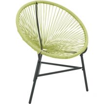 Inlife Chaise de jardin Acapulco Résine tressée Vert
