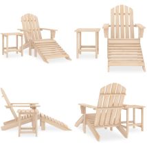 Chaise de jardin Adirondack avec repose-pied et table Sapin - Chaise Adirondack - Mobilier De Jardin - Salon De Jardin - Chaise Extérieure - Chaise