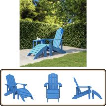 Vidaxl - Chaise de jardin Adirondack avec repose-pied pehd bleu marine - Chaise De Jardin - Chaise Adirondack - Mobilier De Jardin - Chaise