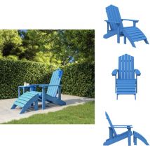 Chaise de jardin Adirondack avec repose-pied PEHD bleu marine - Chaise De Jardin - Chaise Adirondack - Mobilier De Jardin - Chaise Extérieure