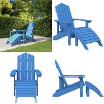 Vidaxl - Chaise de jardin Adirondack avec repose-pied pehd bleu marine - Chaise De Jardin - Chaise Adirondack - Mobilier De Jardin - Chaise