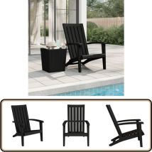 Chaise de jardin Adirondack noir polypropylène - Chaise De Jardin - Fauteuil De Jardin - Mobilier De Jardin - Chaises Adirondack - Chaise En