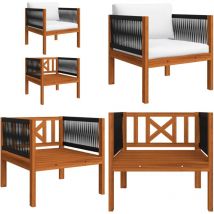 Chaise de jardin avec coussin Bois d'acacia solide - Chaise De Jardin - Mobilier De Jardin - Chaise En Bois - Fauteuil De Jardin - Acacia - Home &