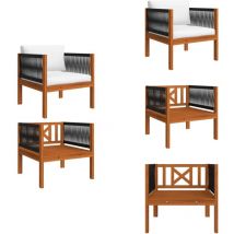 Chaise de jardin avec coussin Bois d'acacia solide - Chaise De Jardin - Mobilier De Jardin - Chaise En Bois - Fauteuil De Jardin - Acacia